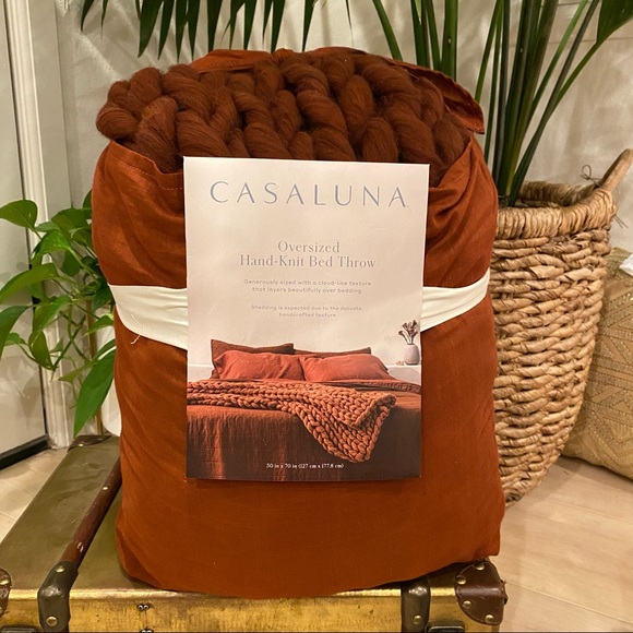 Casaluna Bedding Casaluna Target Hand Knit Chunky Knit Blanket Clay